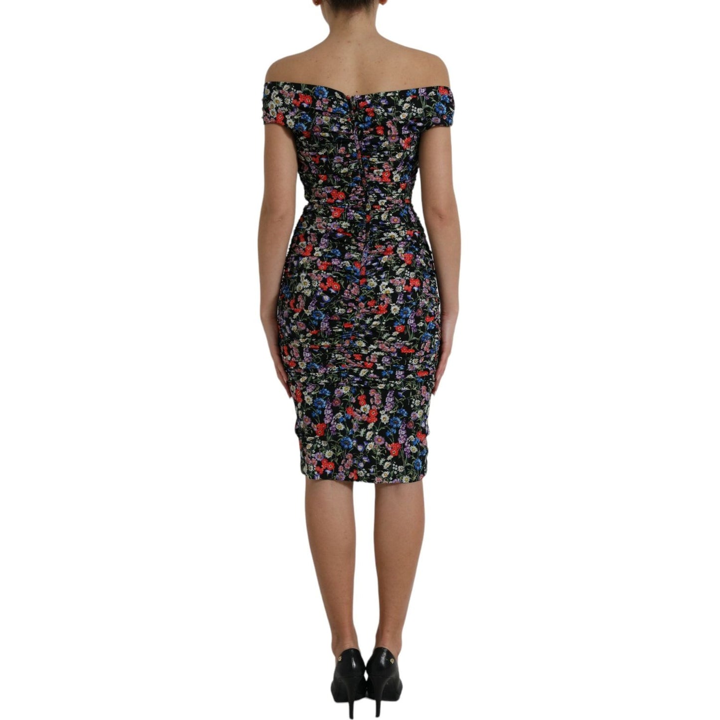 Dolce & Gabbana Elegant Floral Sheath Off Shoulder Dress Dolce & Gabbana