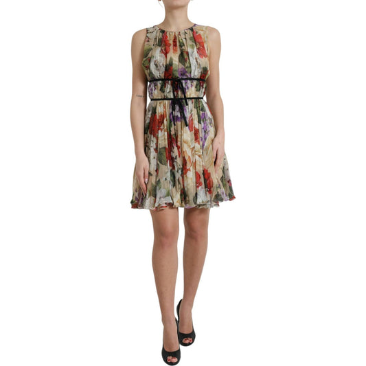 Dolce & Gabbana Floral Elegance Silk Chiffon Mini Dress Dolce & Gabbana