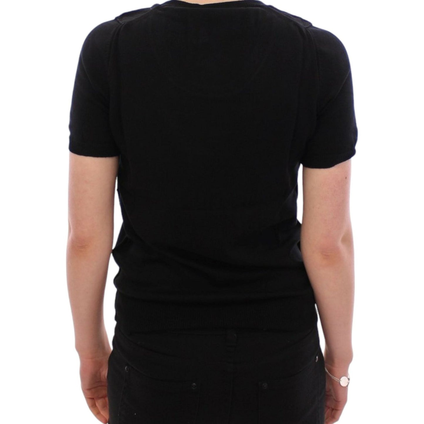 Dolce & Gabbana Elegant Black Cotton Crew-neck Tee Dolce & Gabbana