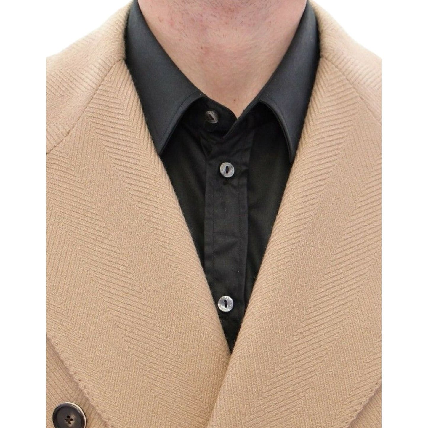 Dolce & Gabbana Elegant Beige Formal Wool Coat Coats & Jackets Dolce & Gabbana