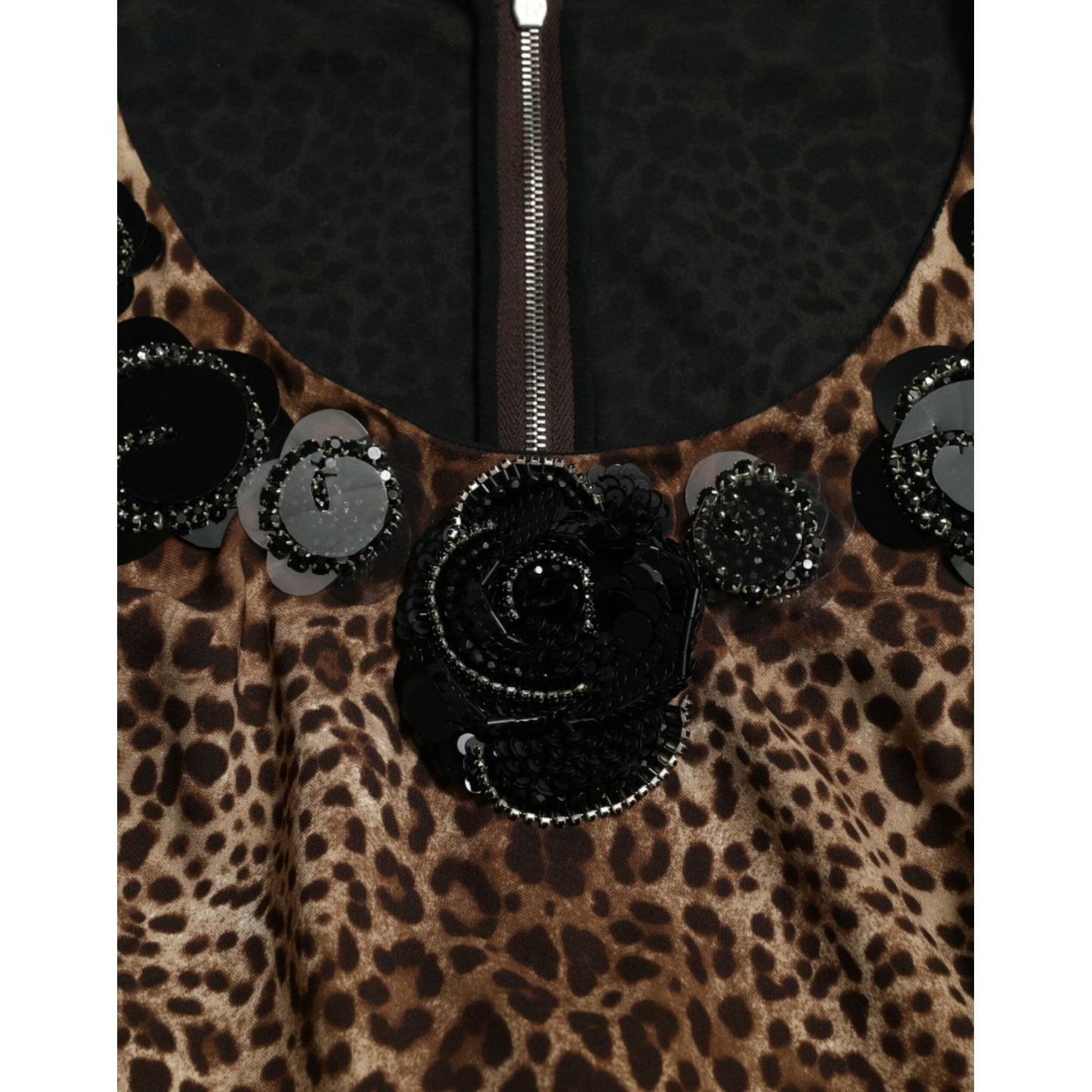 Dolce & Gabbana Silk Leopard Embellished Long Dress Dolce & Gabbana