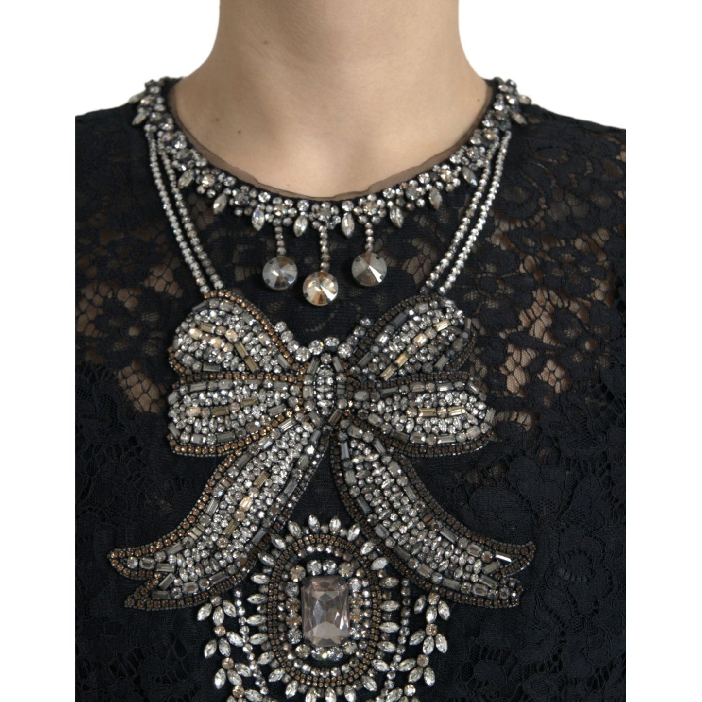 Dolce & Gabbana Elegant Crystal-Embellished Sheath Dress Dolce & Gabbana