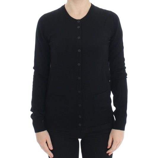 Dolce & Gabbana Elegant Black Wool Cardigan Sweater Dolce & Gabbana