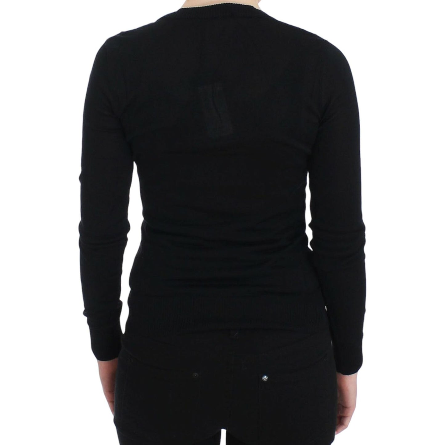 Dolce & Gabbana Elegant Black Deep Crewneck Sweater Dolce & Gabbana