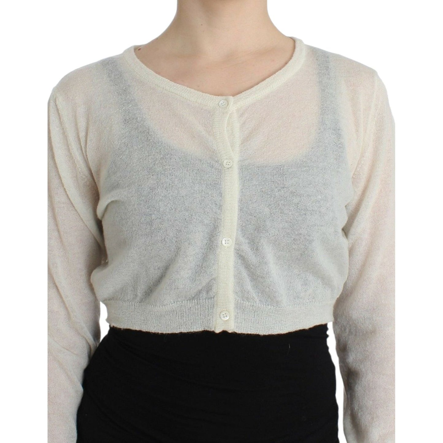 Ermanno Scervino Chic Cropped Alpaca Blend Sweater Ermanno Scervino