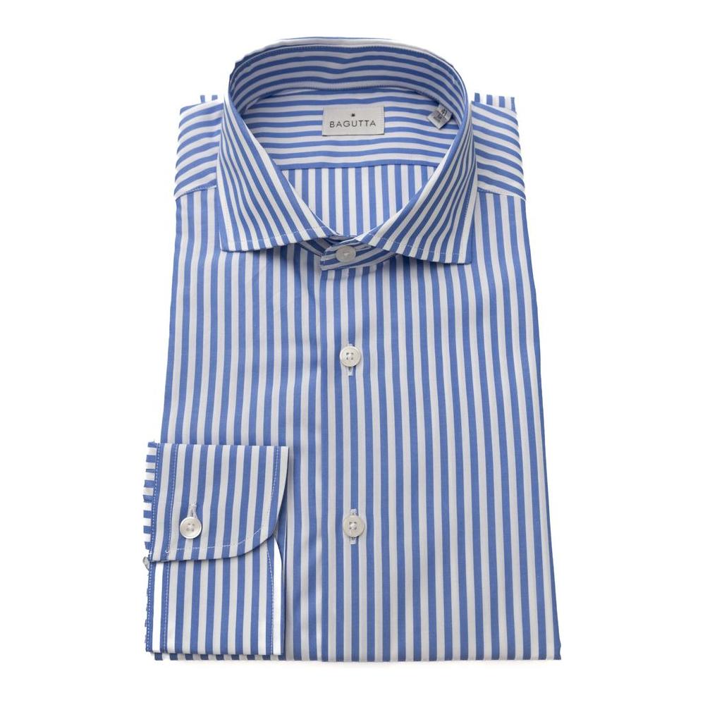 Bagutta Light Blue Cotton Men Shirt Bagutta