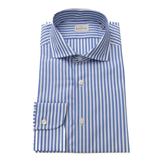 Bagutta Light Blue Cotton Men Shirt Bagutta