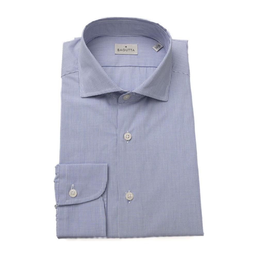 Bagutta Light Blue Cotton Men Shirt Bagutta