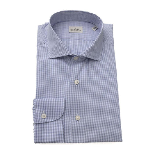 Bagutta Light Blue Cotton Men Shirt Bagutta