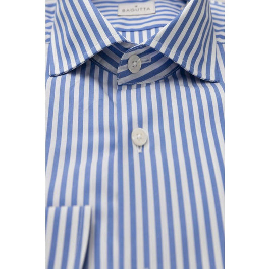 Bagutta Light Blue Cotton Men Shirt Bagutta