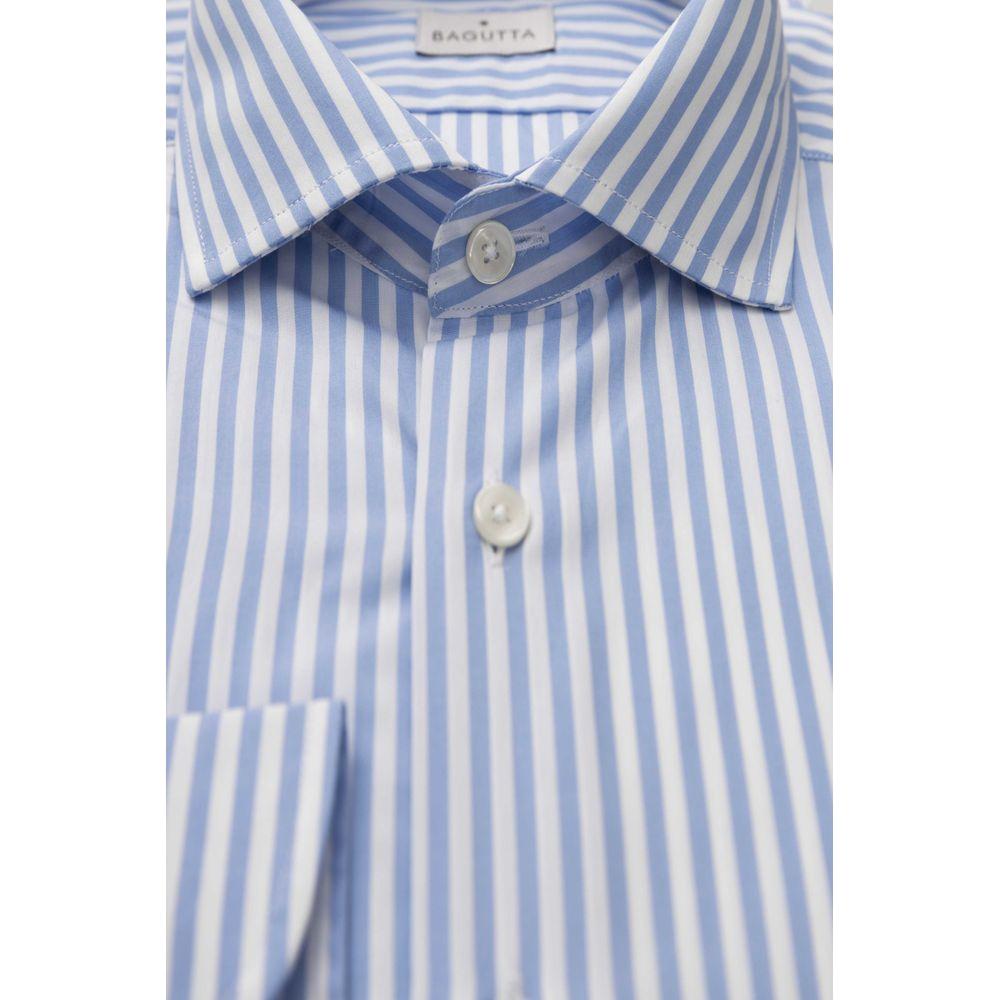 Bagutta Light Blue Cotton Men Shirt Bagutta