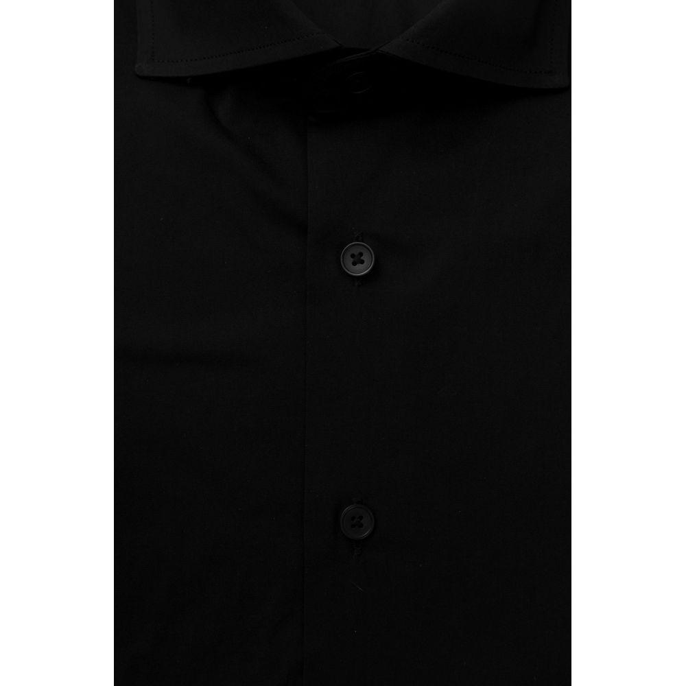 Bagutta Black Cotton Men Shirt Bagutta