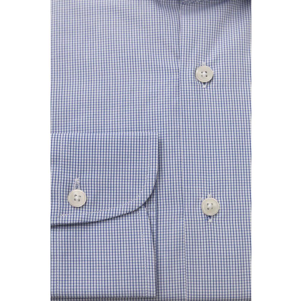 Bagutta Light Blue Cotton Men Shirt Bagutta