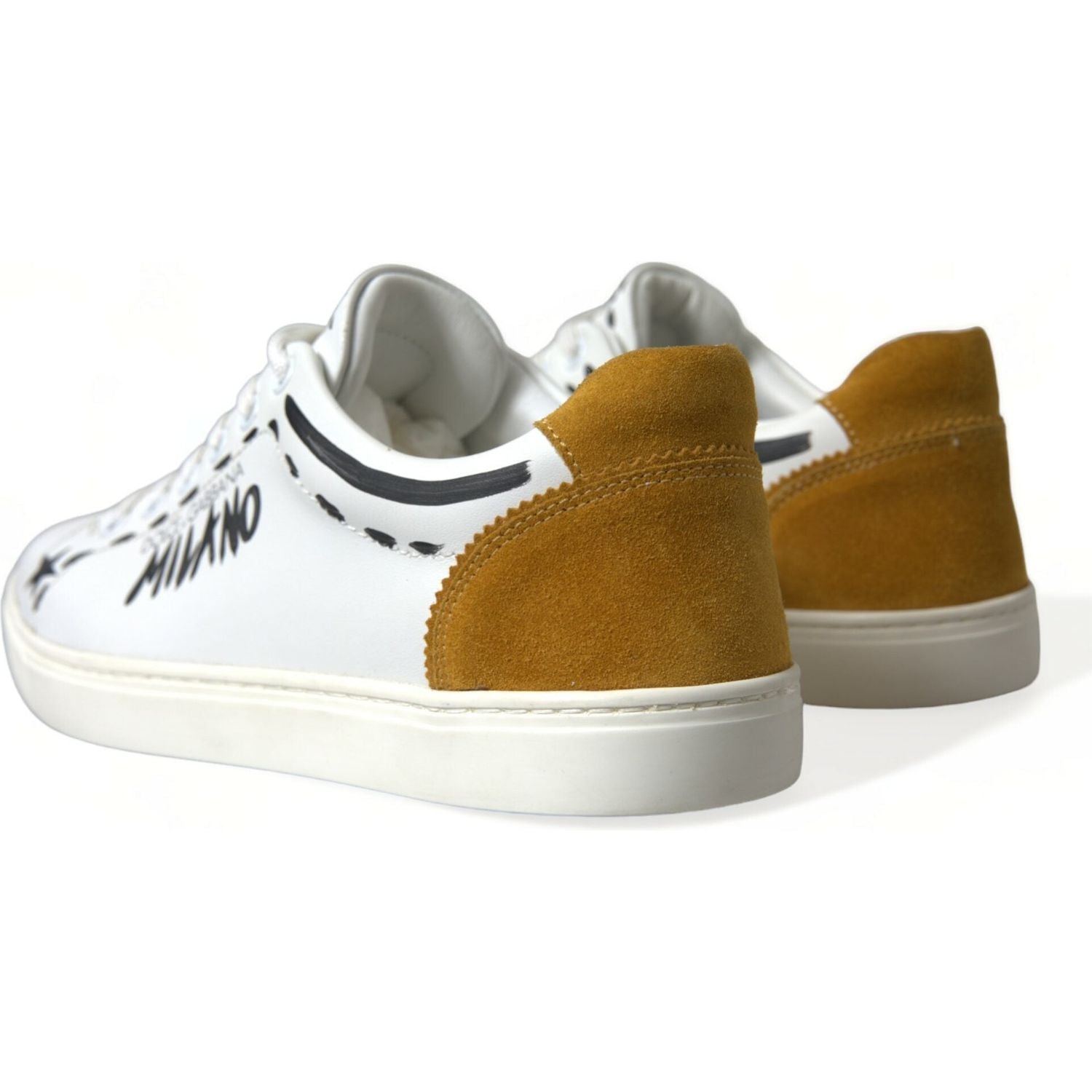 Dolce & Gabbana Sleek White Low Top Leather Sneakers