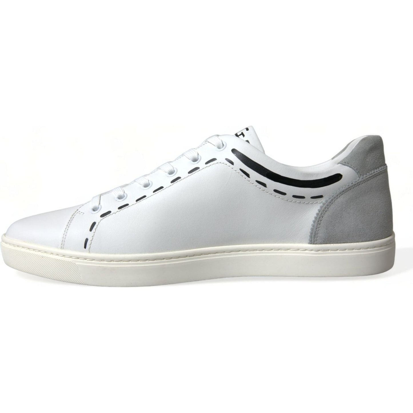 Dolce & Gabbana Elegant White Calfskin Leather Sneakers Dolce & Gabbana