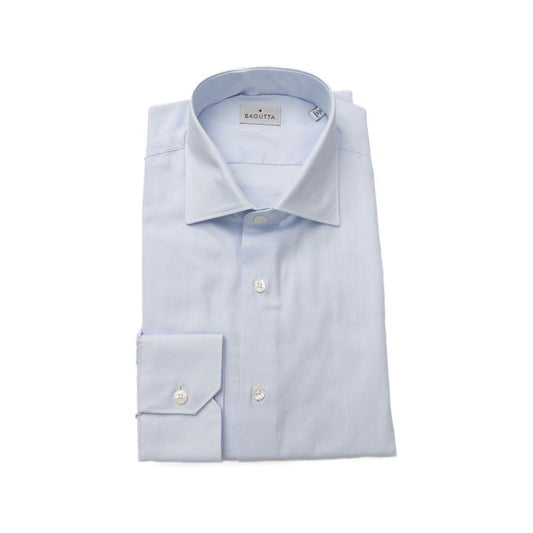 Bagutta "Light Blue Cotton Men Shirt" Bagutta