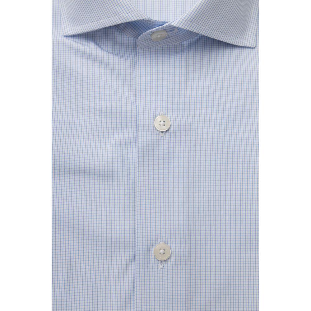 Bagutta Light Blue Cotton Men Shirt Bagutta