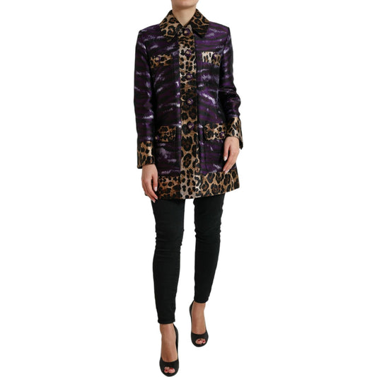 Dolce & Gabbana Exquisite Jacquard Trench With Tiger Motif Dolce & Gabbana