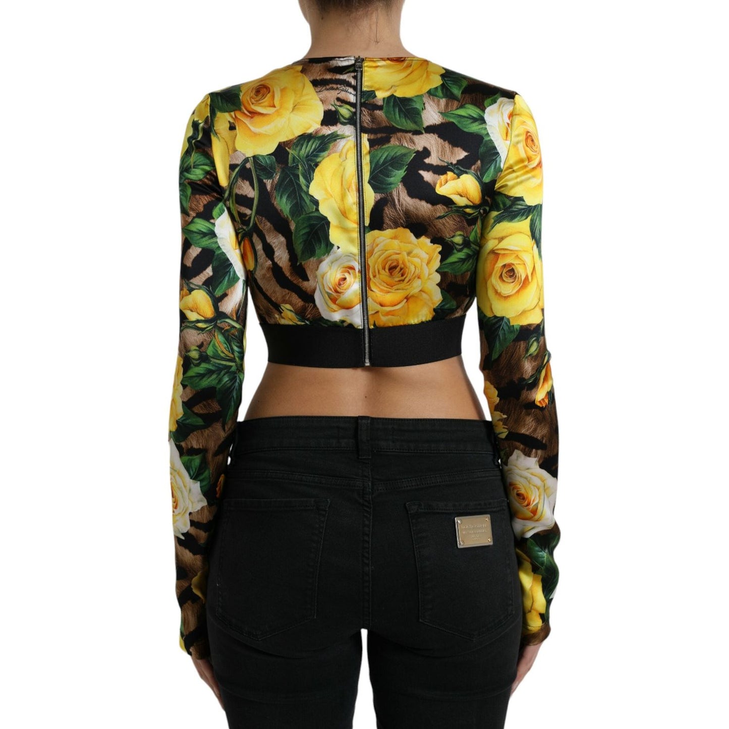 Dolce & Gabbana Elegant Floral Cropped Blouse Top Dolce & Gabbana