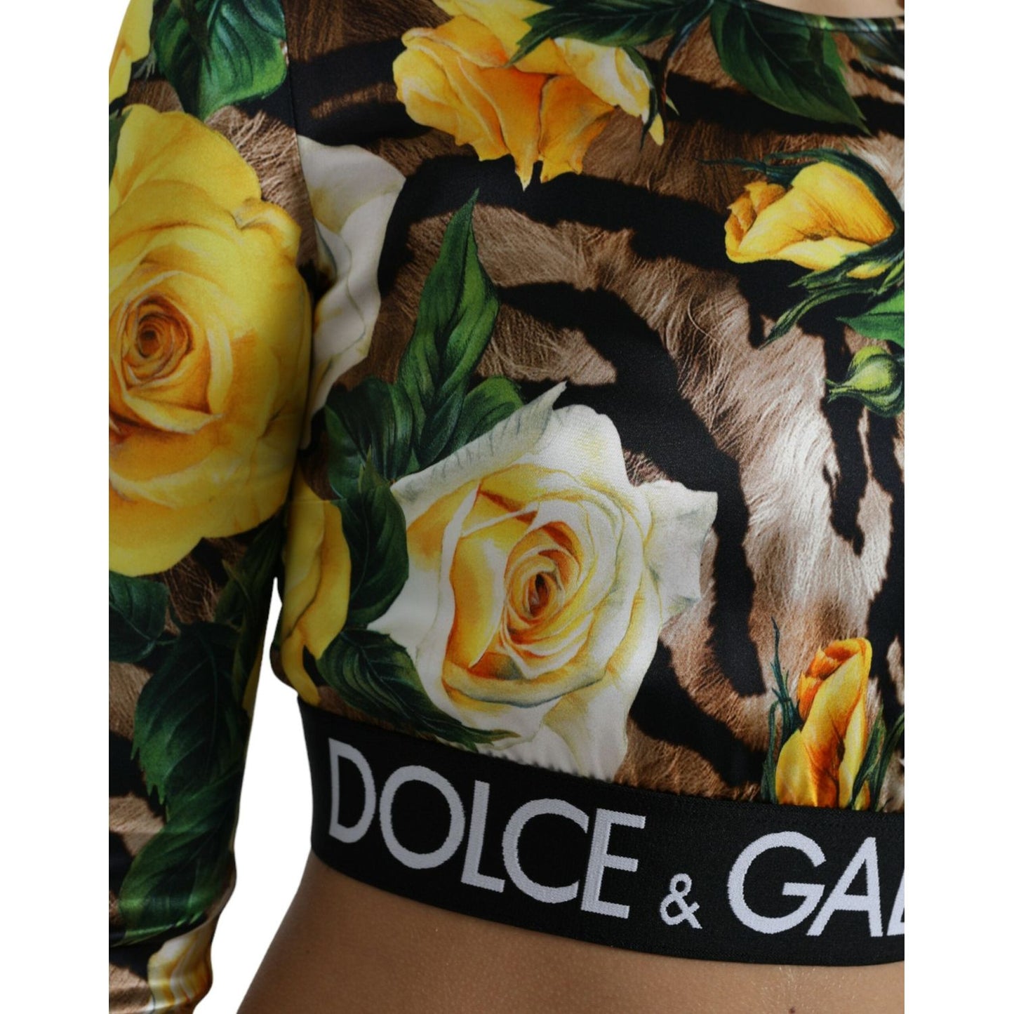 Dolce & Gabbana Elegant Floral Cropped Blouse Top Dolce & Gabbana