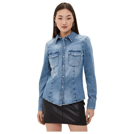 Patrizia Pepe Chic Light Blue Denim Shirt Patrizia Pepe