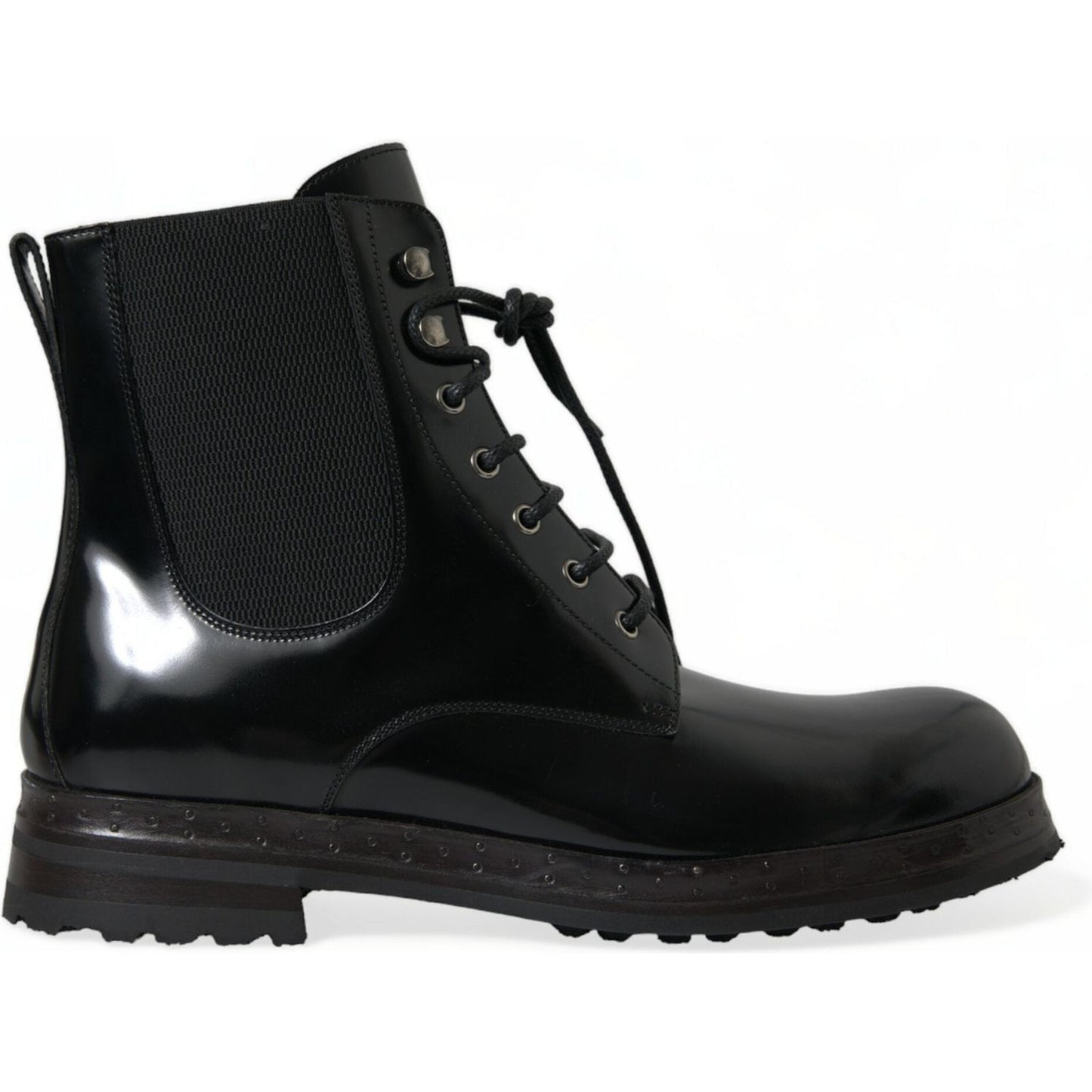 Dolce & Gabbana Elegant Black Leather Mid Calf Men's Boots Dolce & Gabbana