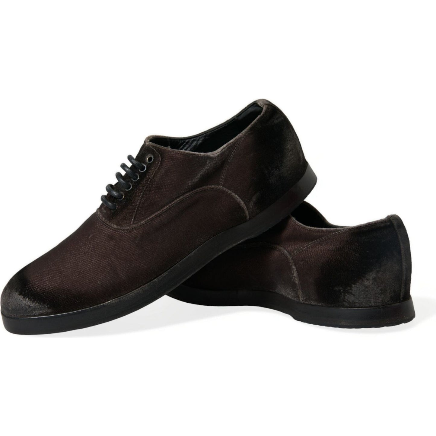 Dolce & Gabbana Elegant Brown Velvet Oxford Lace-up Shoes Dolce & Gabbana