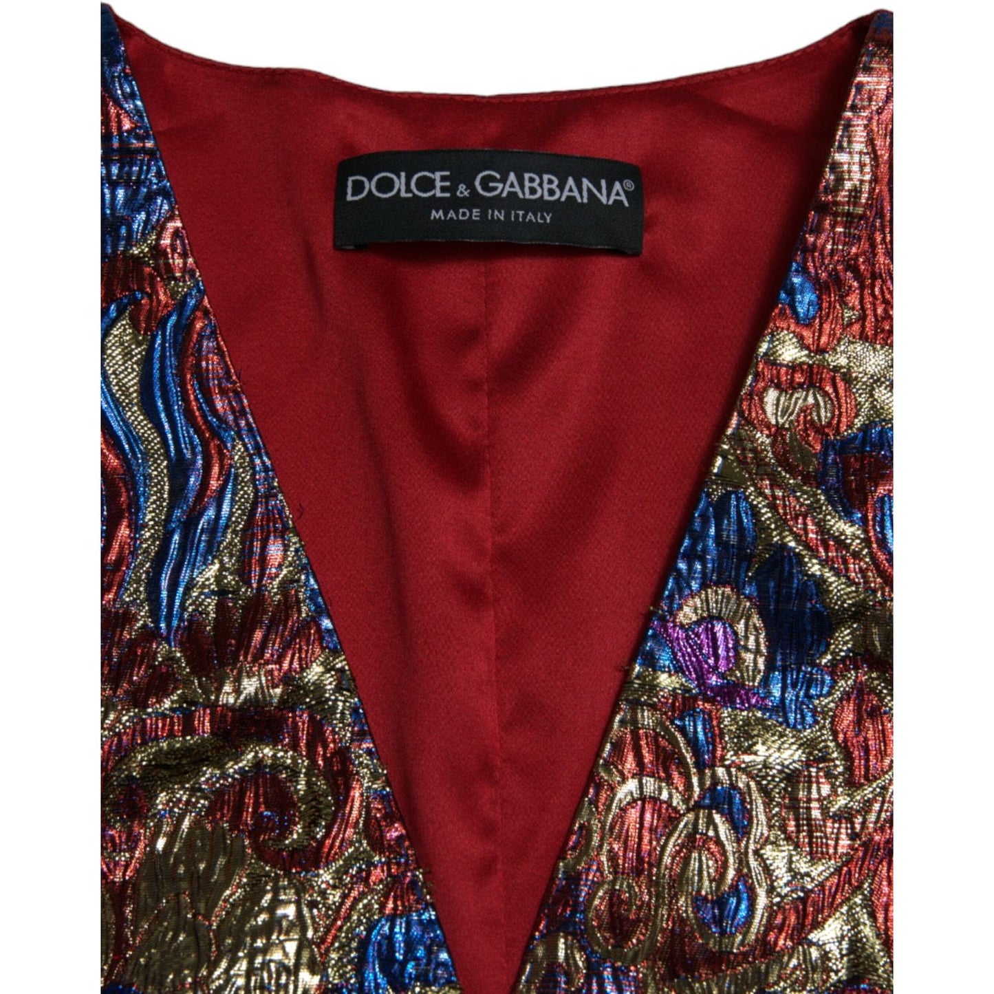 Dolce & Gabbana Multicolor Floral Print Jacquard Waistcoat Vest Dolce & Gabbana