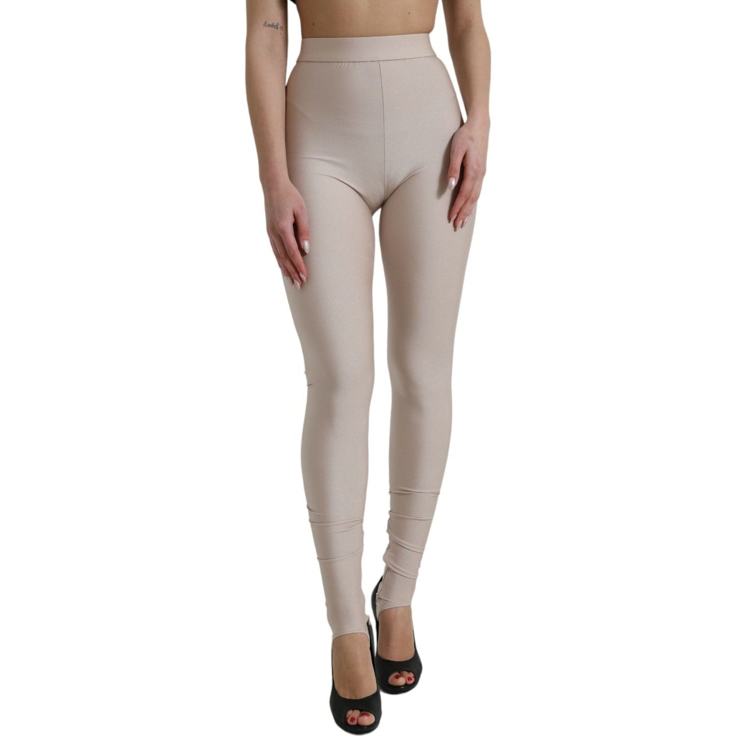 Dolce & Gabbana Chic Beige High Waist Leggings Dolce & Gabbana