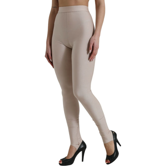 Dolce & Gabbana Chic Beige High Waist Leggings Dolce & Gabbana