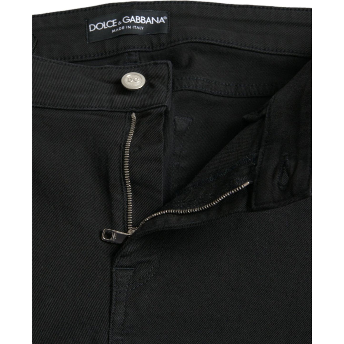 Dolce & Gabbana Elegant Mid Waist Stretch Jeans in Black Dolce & Gabbana