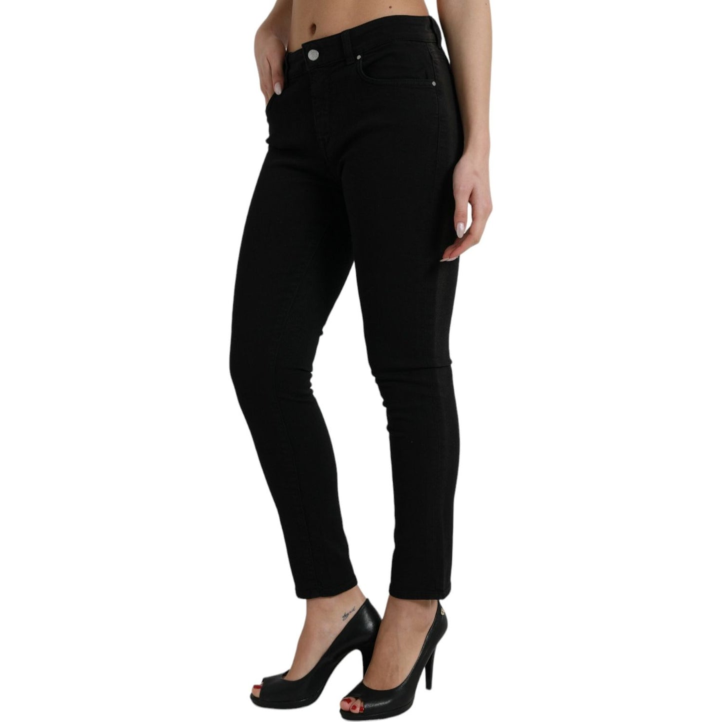 Dolce & Gabbana Chic Black Mid Waist Denim Jeans Dolce & Gabbana