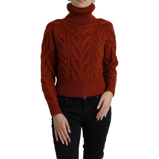 Dolce & Gabbana Elegant Brown Turtleneck Wool Sweater Dolce & Gabbana