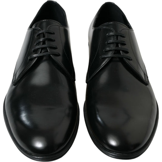 Dolce & Gabbana Elegant Black Leather Derby Formal Shoes Dolce & Gabbana