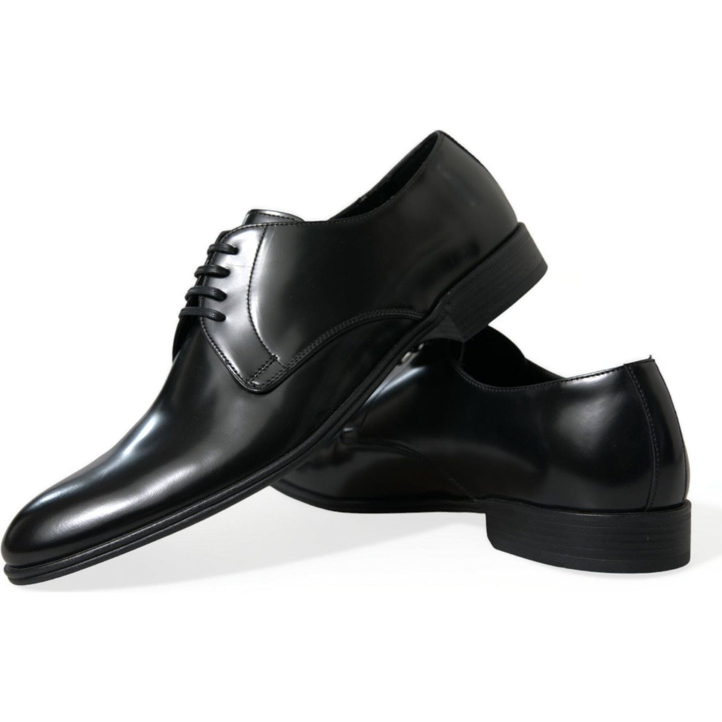 Dolce & Gabbana Elegant Black Leather Derby Formal Shoes Dolce & Gabbana