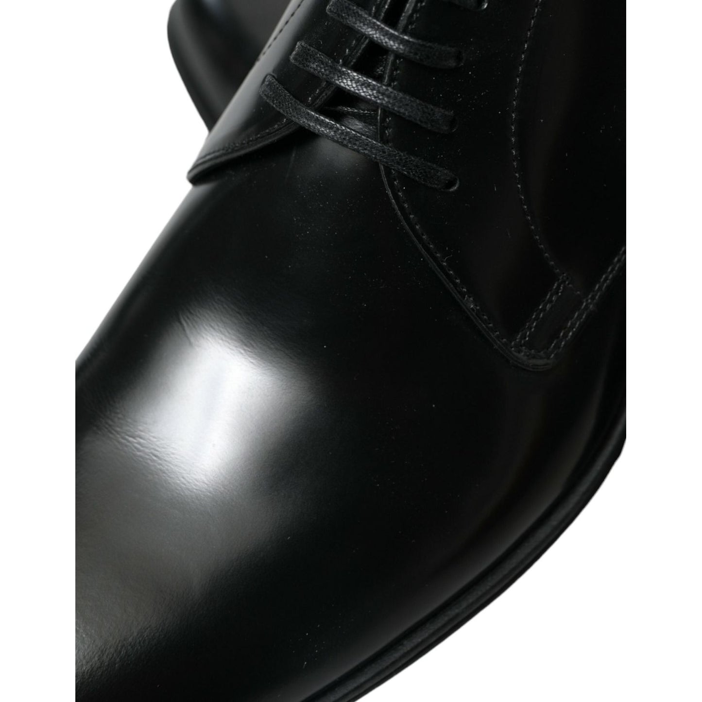 Dolce & Gabbana Elegant Black Leather Derby Formal Shoes Dolce & Gabbana