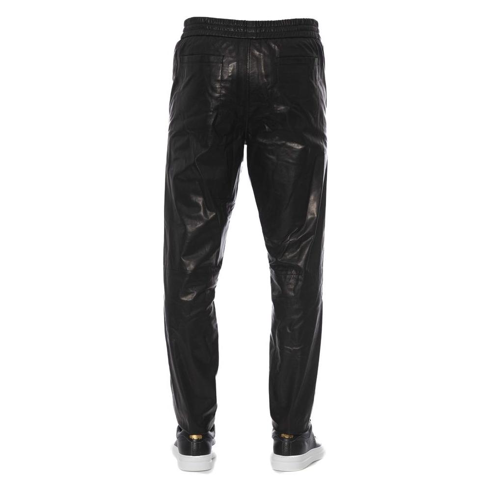 Trussardi Black Leather Men's Trouser Trussardi