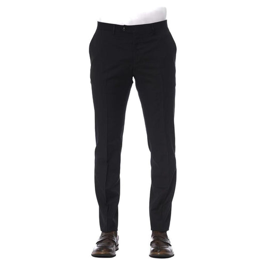 Trussardi Black Virgin Wool Men Pant Trussardi