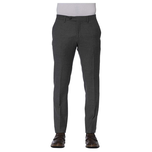 Trussardi Gray Wool Men Trousers Trussardi