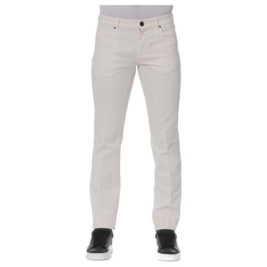 Trussardi White Cotton Men Jeans Trussardi