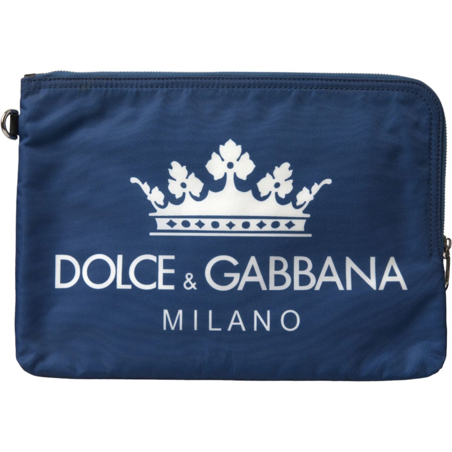 Dolce & Gabbana Elegant Blue Nylon Zipped Clutch Dolce & Gabbana