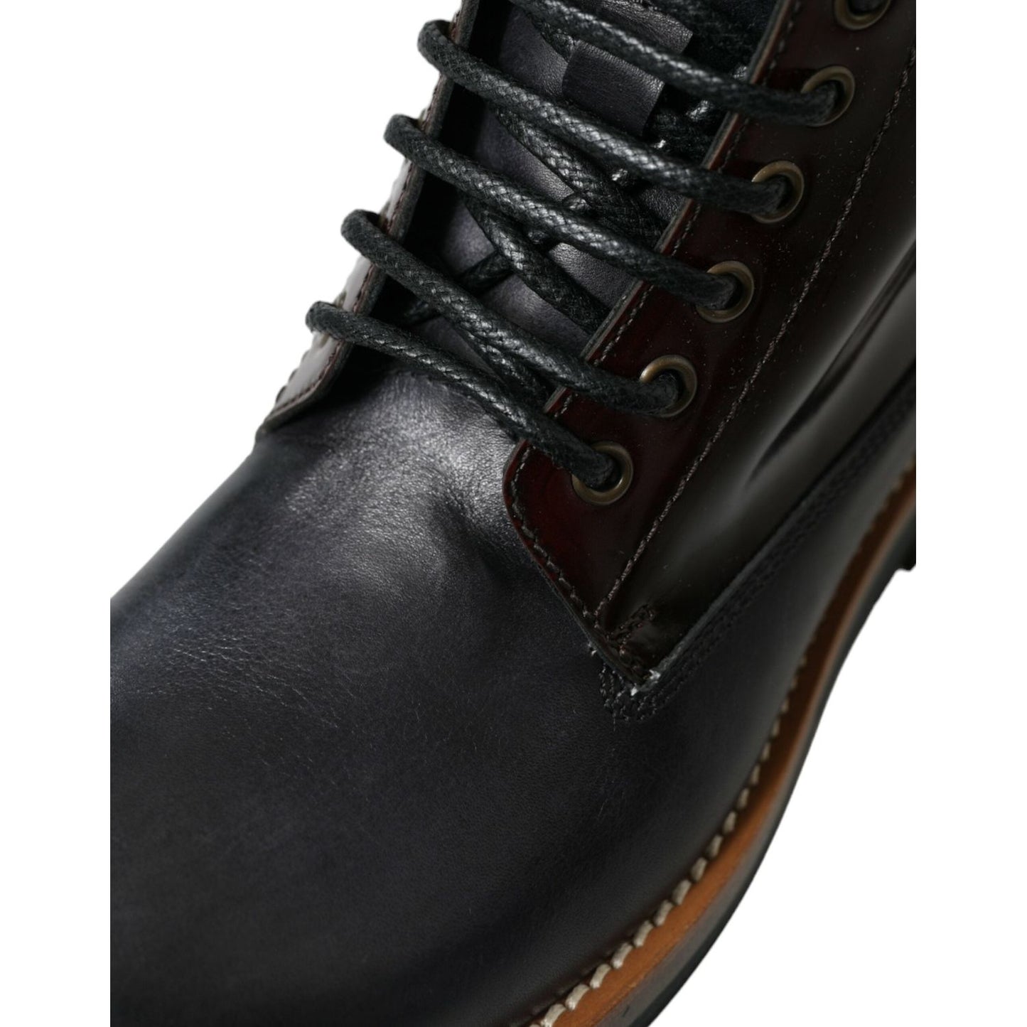 Dolce & Gabbana Elegant Bi-Color Leather Boots Dolce & Gabbana