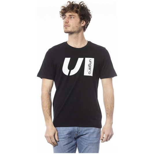 Ungaro Sport Black Cotton Men T-Shirt Ungaro Sport