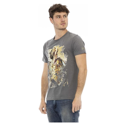 Trussardi Action Gray Cotton Men T-Shirt Trussardi Action