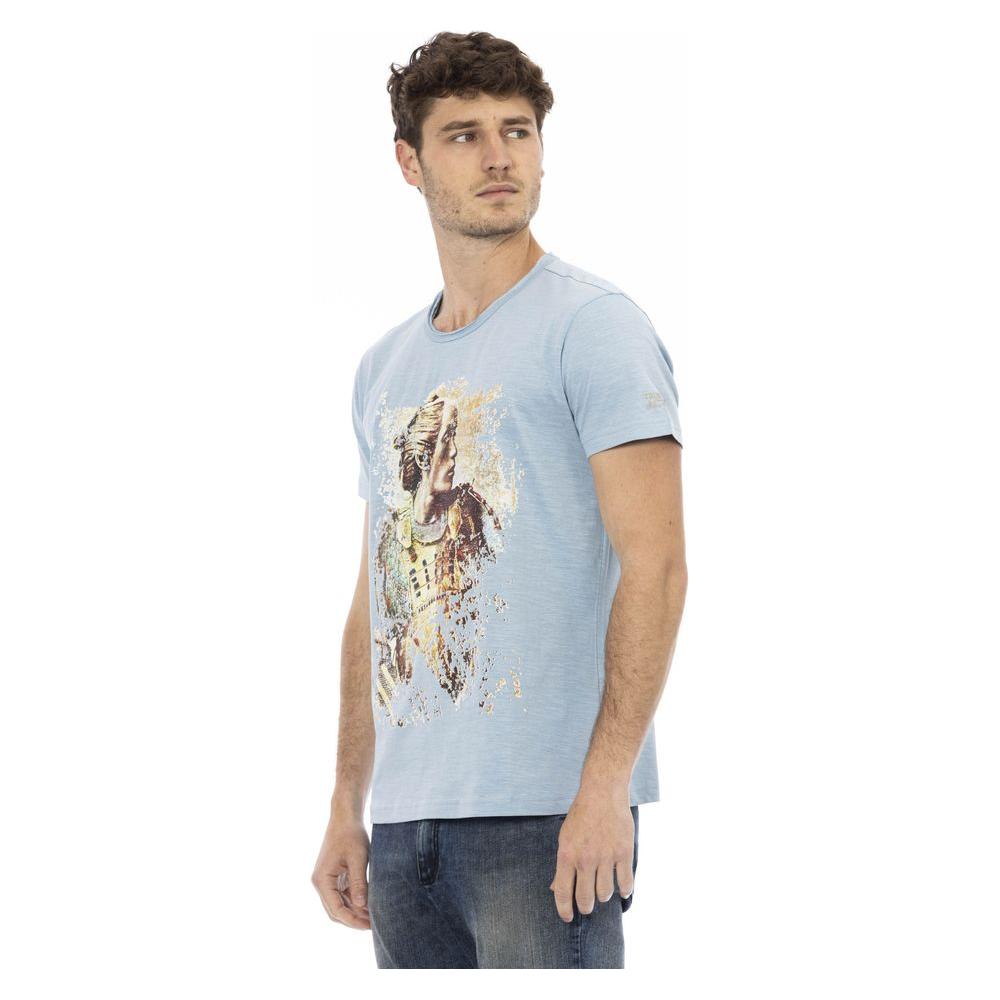 Trussardi Action Light Blue Cotton Men T-Shirt Trussardi Action