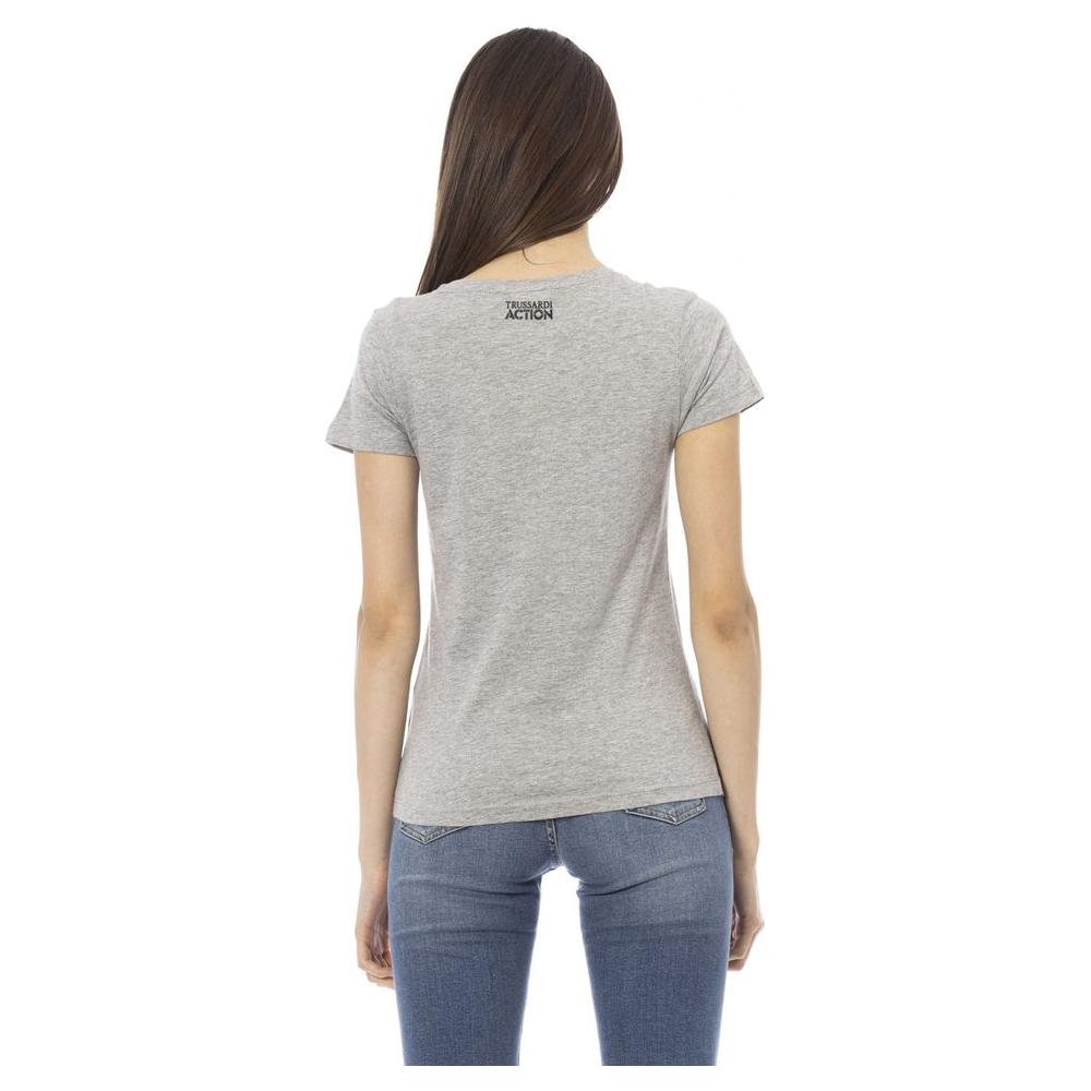 Trussardi Action Gray Cotton Women Top Trussardi Action