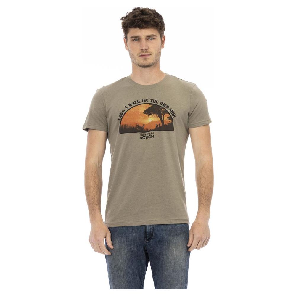 Trussardi Action Green Cotton Men TShirt Trussardi Action