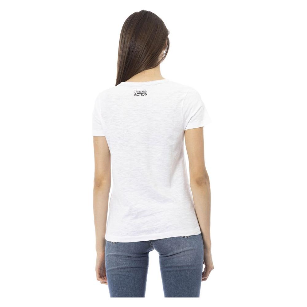 Trussardi Action White Cotton Women T-Shirt Trussardi Action