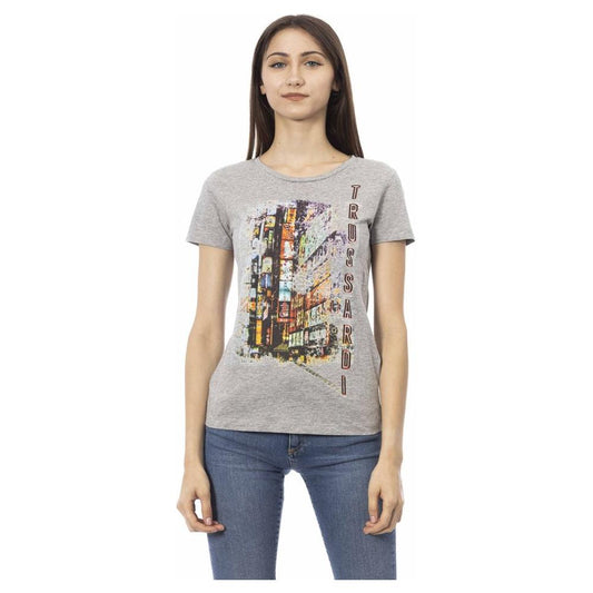 Trussardi Action Gray Cotton Women T-Shirt Trussardi Action