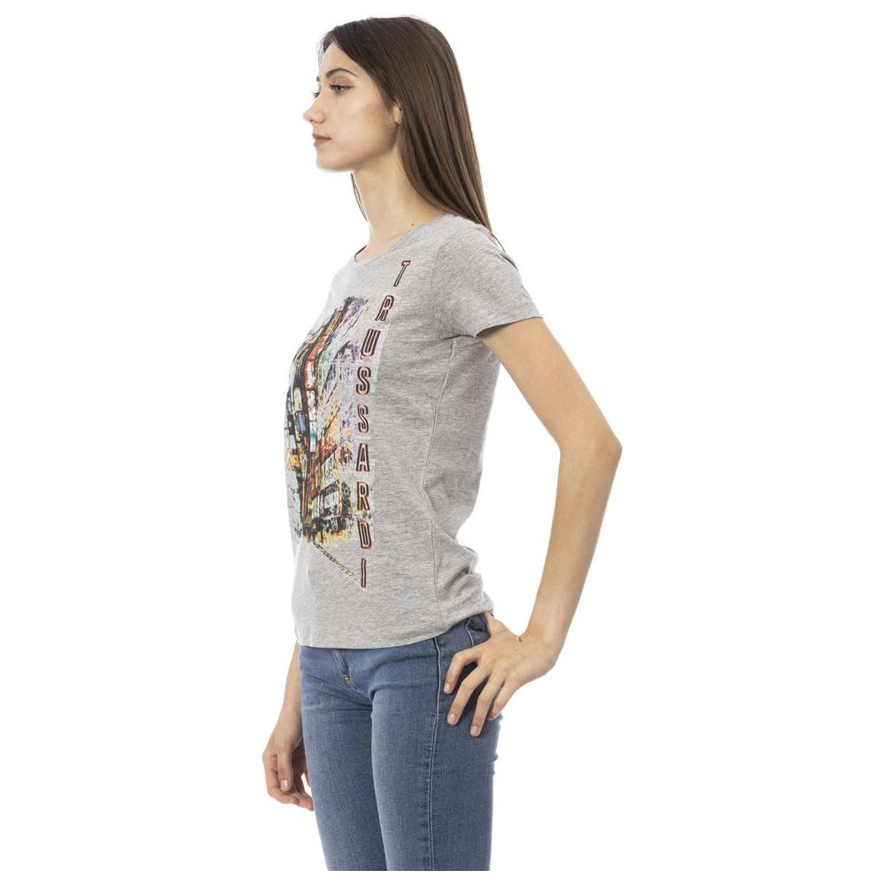 Trussardi Action Gray Cotton Women T-Shirt Trussardi Action